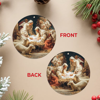 Classical Art Nativity Christmas Ornament | Holy Family Masterpiece | Religious Christian Keepsake