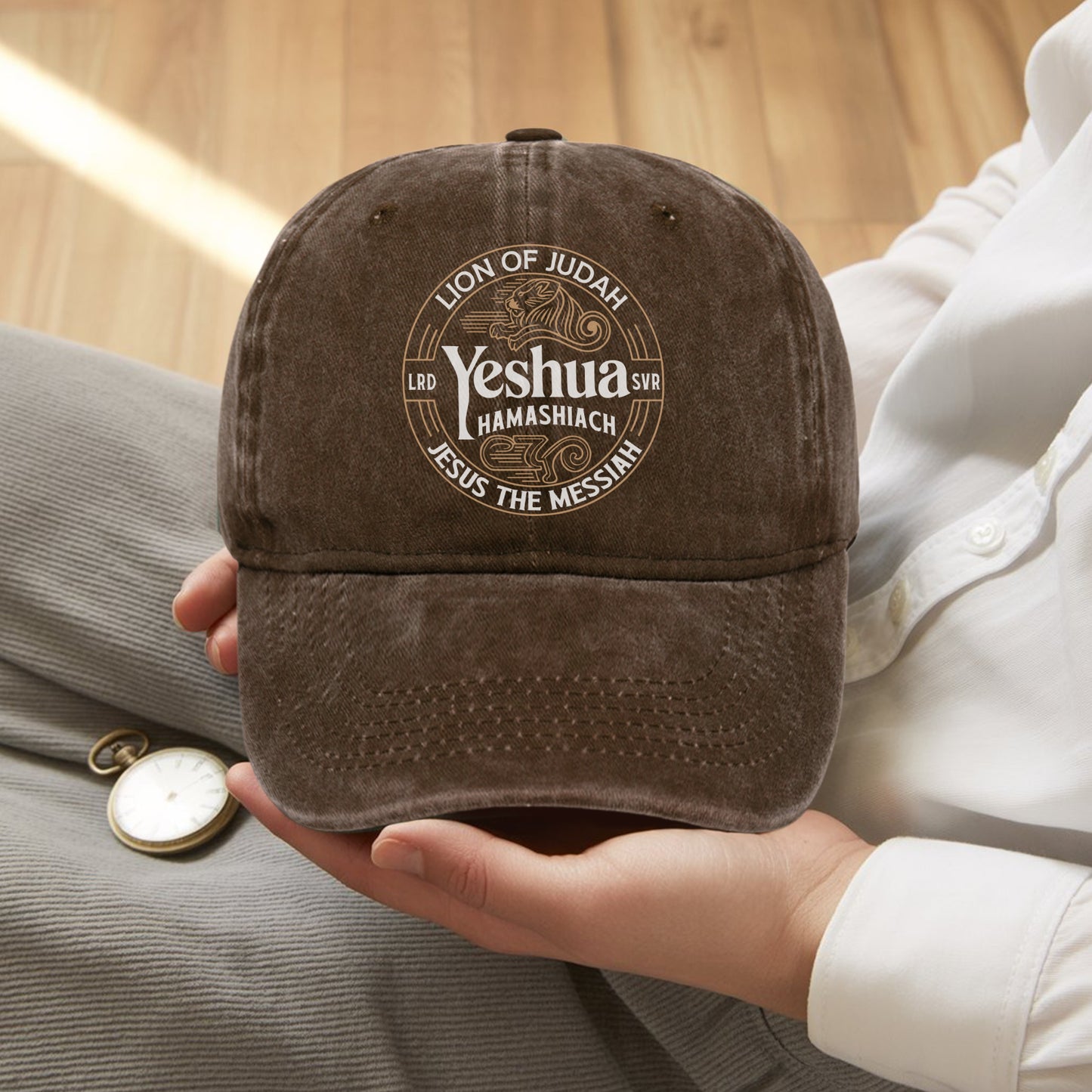 Lion of Judah Yeshua Hamashiach Embroidered Baseball Cap - Premium Christian Faith Hat