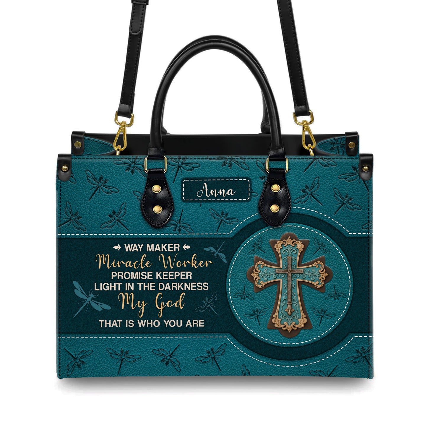 Way Maker Miracle Worker Promise Keeper Personalized Leather Handbag