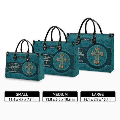 Way Maker Miracle Worker Promise Keeper Personalized Leather Handbag