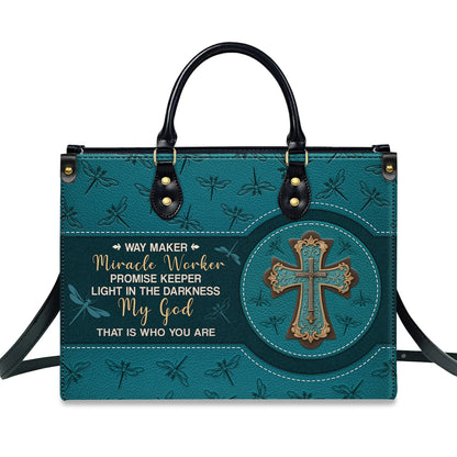 Way Maker Miracle Worker Promise Keeper Personalized Leather Handbag