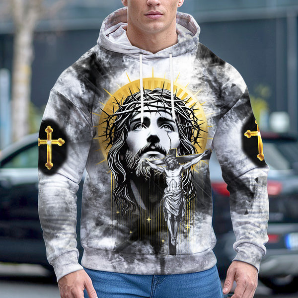 3D Jesus Cross Hoodie - Faith-Inspired Christian Apparel CHRISTIAN-006-HOODIE