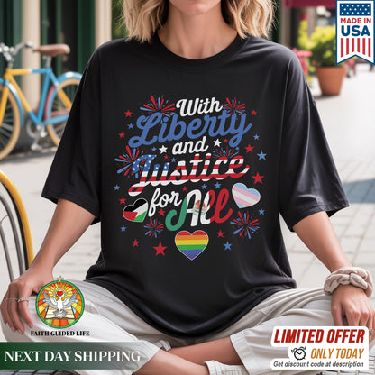 With Liberty and Justice for All T-Shirt - Unity & Equality