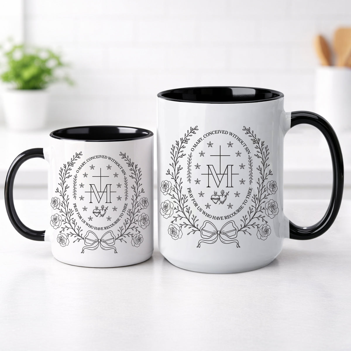 O Mary Conceived Without Sin Prayer Mug - Perfect Christian Gift, Prayer Mug, or Daily Inspiration