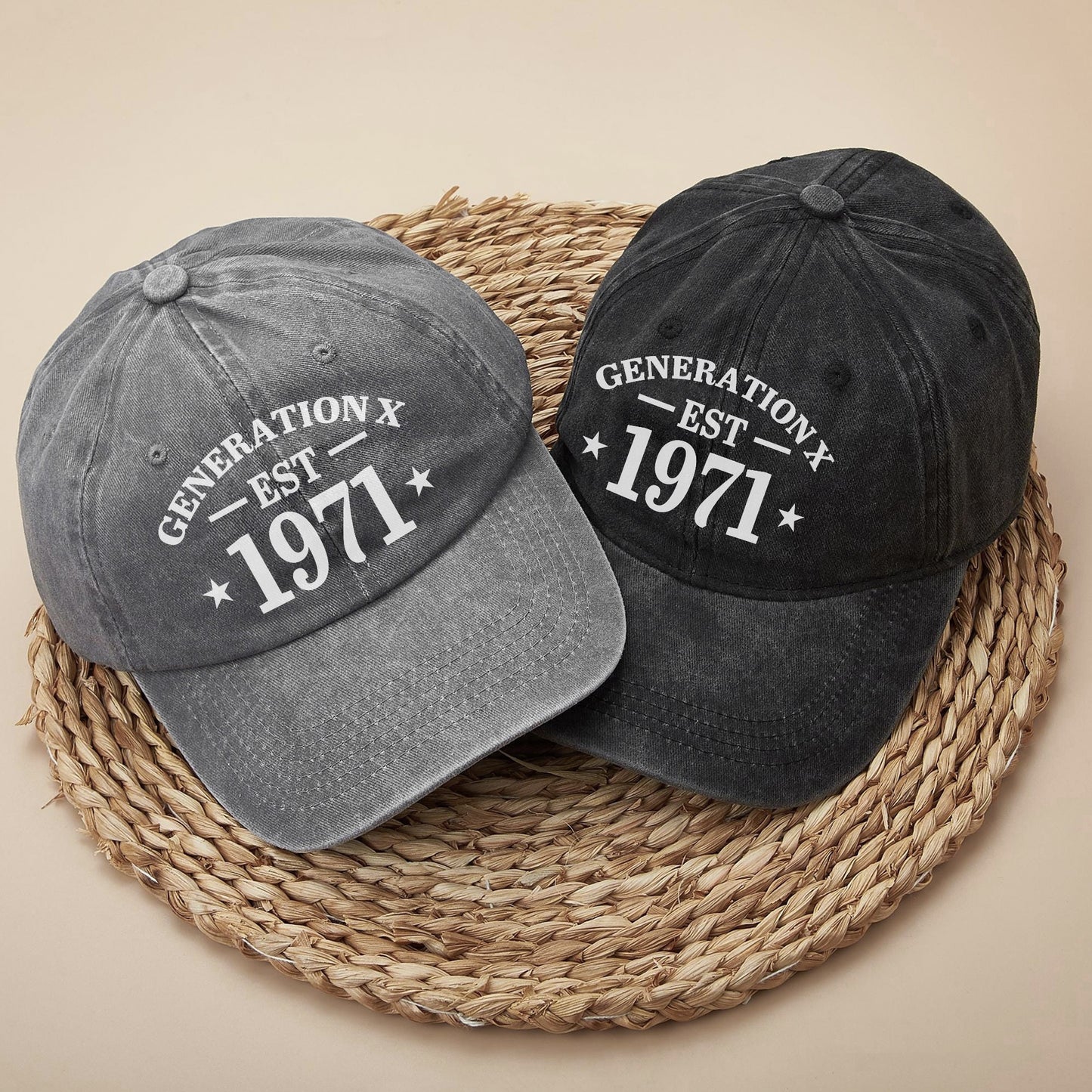 Generation X EST. Custom Year Baseball Cap - Personalized Vintage Pride Hat