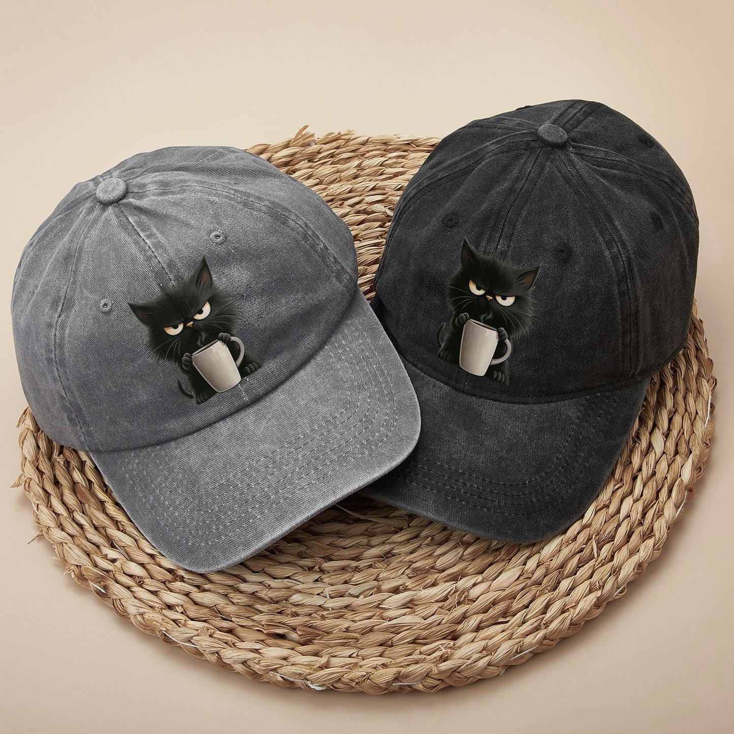 Grumpy Cat Coffee Baseball Cap - Funny Coffee Lover Hat