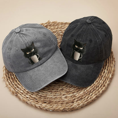 Grumpy Cat Coffee Baseball Cap - Funny Coffee Lover Hat