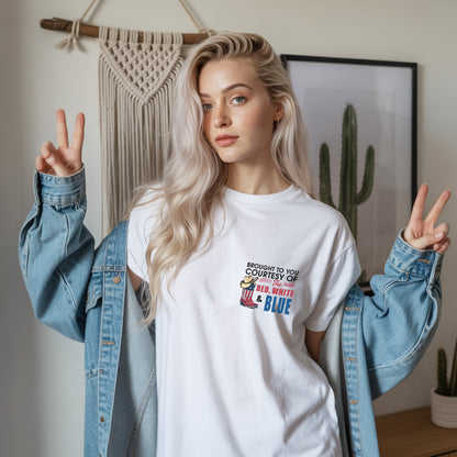 "We'll Put A Boot In Your Ass - It's The American Way" Unisex Patriotic T-Shirt Two Sides | Red White Blue American Pride Tee | Faith Guided Life Apparel