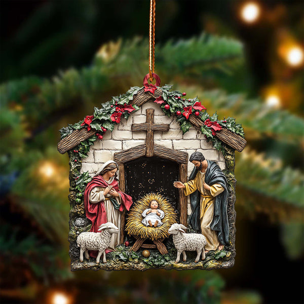 Holy Family Nativity Acrylic Ornament ORN-CHRISTIAN-039-A