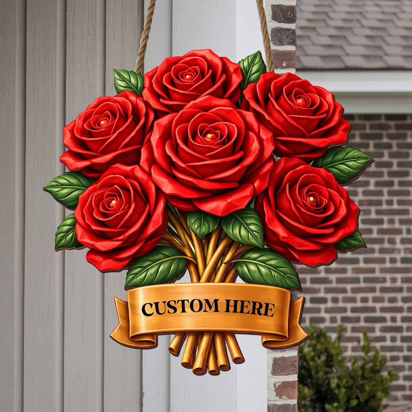 Personalized Mother's Day Rose Bouquet Wood Sign