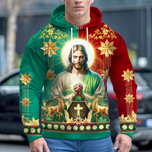 Jesus-Inspired Festive Christmas Apparel CHRISTIAN-004-HOODIE