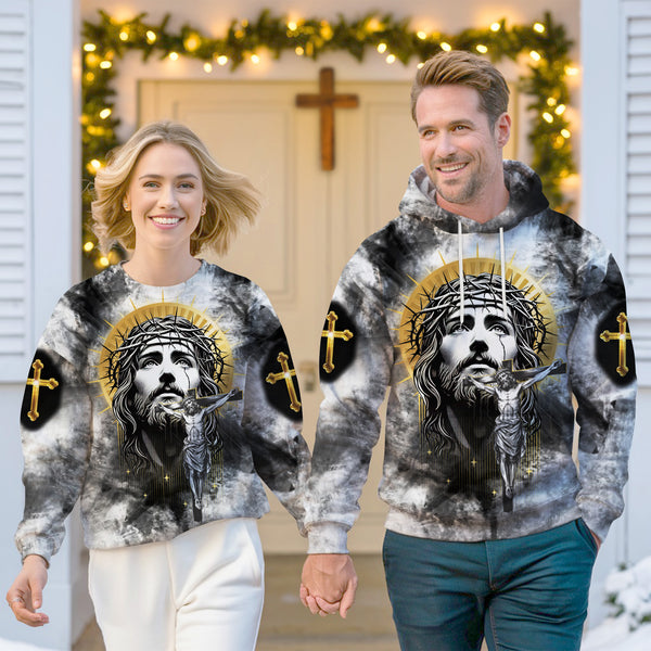 3D Jesus Cross Hoodie - Faith-Inspired Christian Apparel CHRISTIAN-006