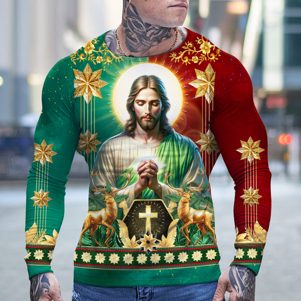 Jesus-Inspired Festive Christmas Apparel CHRISTIAN-004-SWEATER