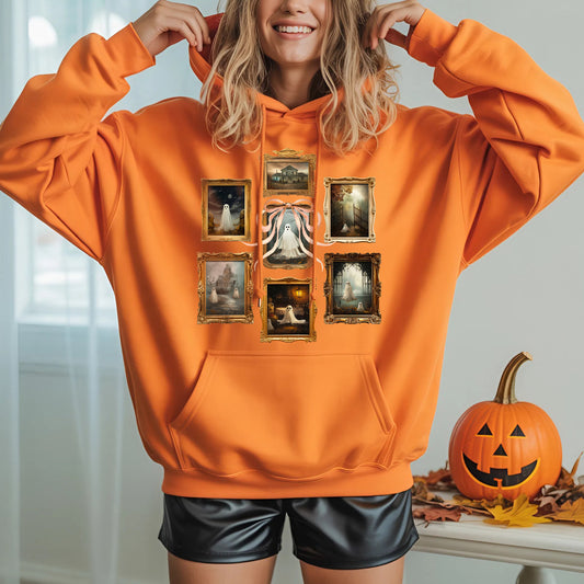 Vintage Ghost Gallery Museum Halloween T-Shirt Artistic Spooky Portrait Collection Aesthetic Tee
