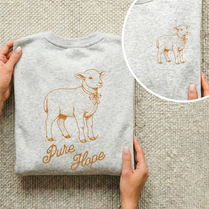 Pure Hope: The Gentle Lamb - Two Sides - Wild Animals - Unisex Tshirt / Hoodie / Sweatshirt - Faith Guided Life