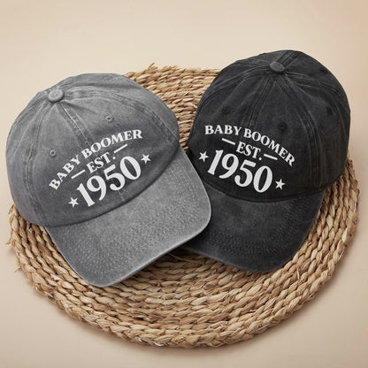 Baby Boomer Est. [Custom Year] Baseball Cap - Generational Pride