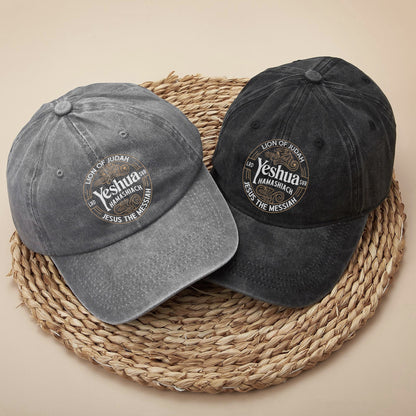 Lion of Judah Yeshua Hamashiach Embroidered Baseball Cap - Premium Christian Faith Hat