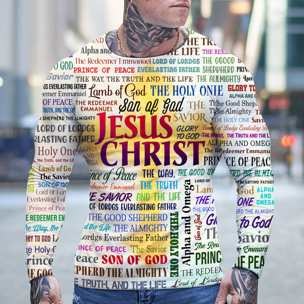 Jesus Christ Typography - Faithful Believers Apparel CHRISTIAN-016-SWEATER