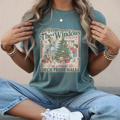 Deck These Halls – Christmas Tree Scene - Old Christmas Days - Unisex Tshirt / Hoodie / Sweatshirt