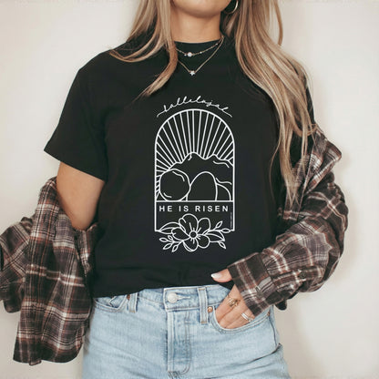 Easter Sunday Empty Tomb Line Art – He is Risen – Unisex Tshirt / Hoodie / Sweatshirt