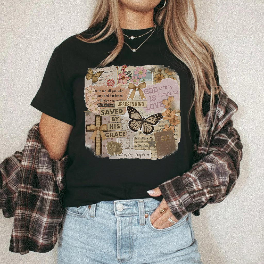 Christian Scrapbook Save by his Grace - Christian Doodle - Unisex Tshirt / Hoodie / Sweatshirt