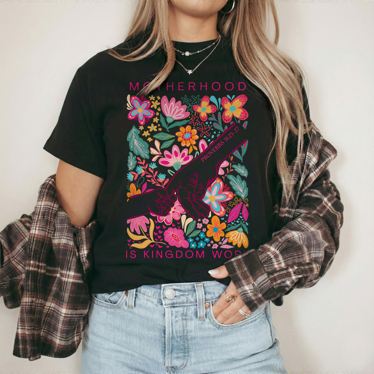 Kingdom Work" - Floral Hand and Flower Design – Unisex Tshirt / Hoodie / Sweatshirt
