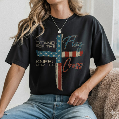 Stand for the Flag, Kneel for the Cross 1 - Hold Fast Faith - Unisex Tshirt / Hoodie / Sweatshirt