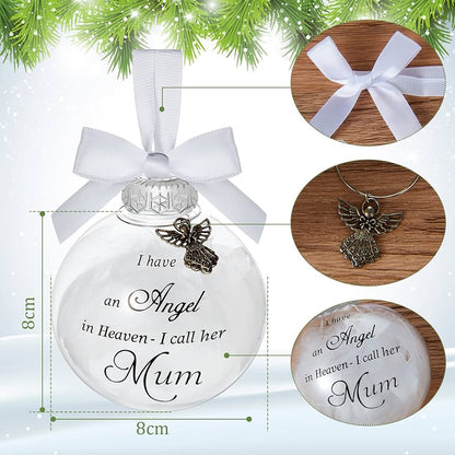 Flat Ornament Angel In Heaven Memorial Christmas Ornament – Family Remembrance Keepsake Gift