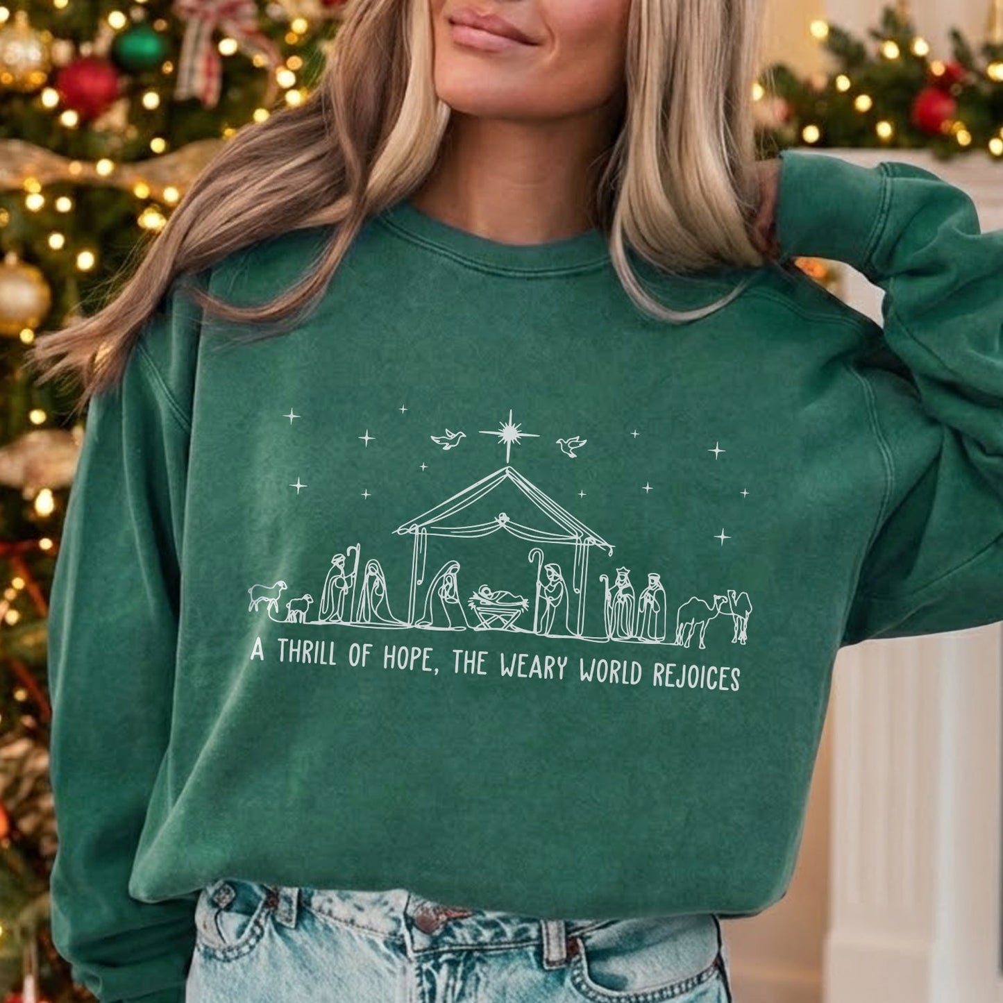 Christian Nativity Scene - Merry Christmas - Unisex Tshirt / Hoodie / Sweatshirt