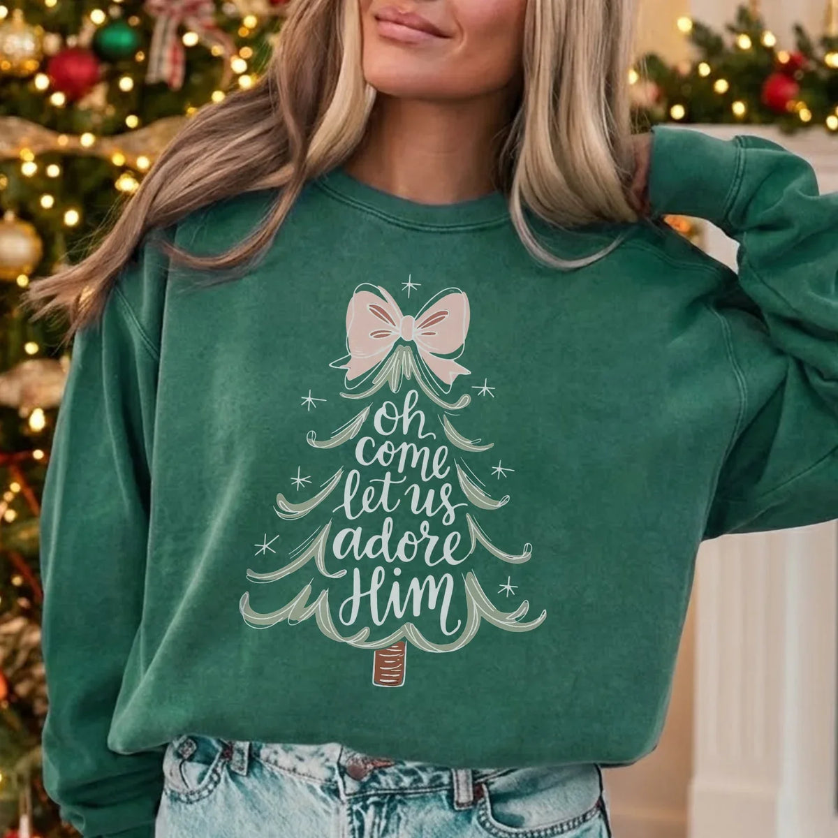 Oh Come Let Us Adore Him - Merry Christmas - Unisex Tshirt / Hoodie / Sweatshirt - Faith Guided Life