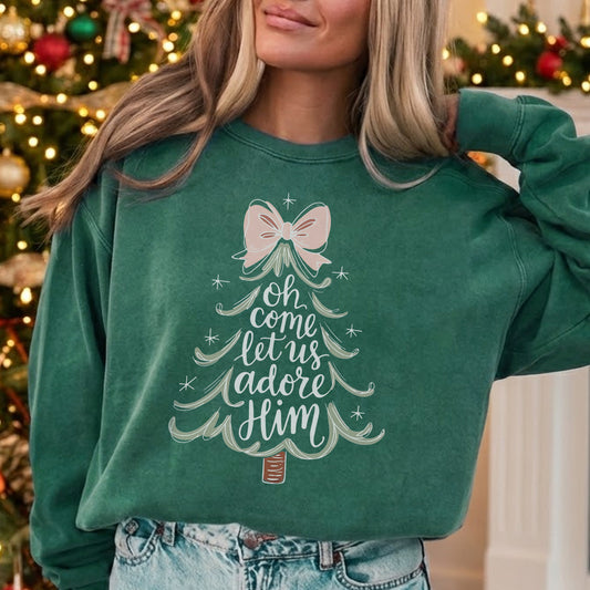Oh Come Let Us Adore Him - Merry Christmas - Unisex Tshirt / Hoodie / Sweatshirt