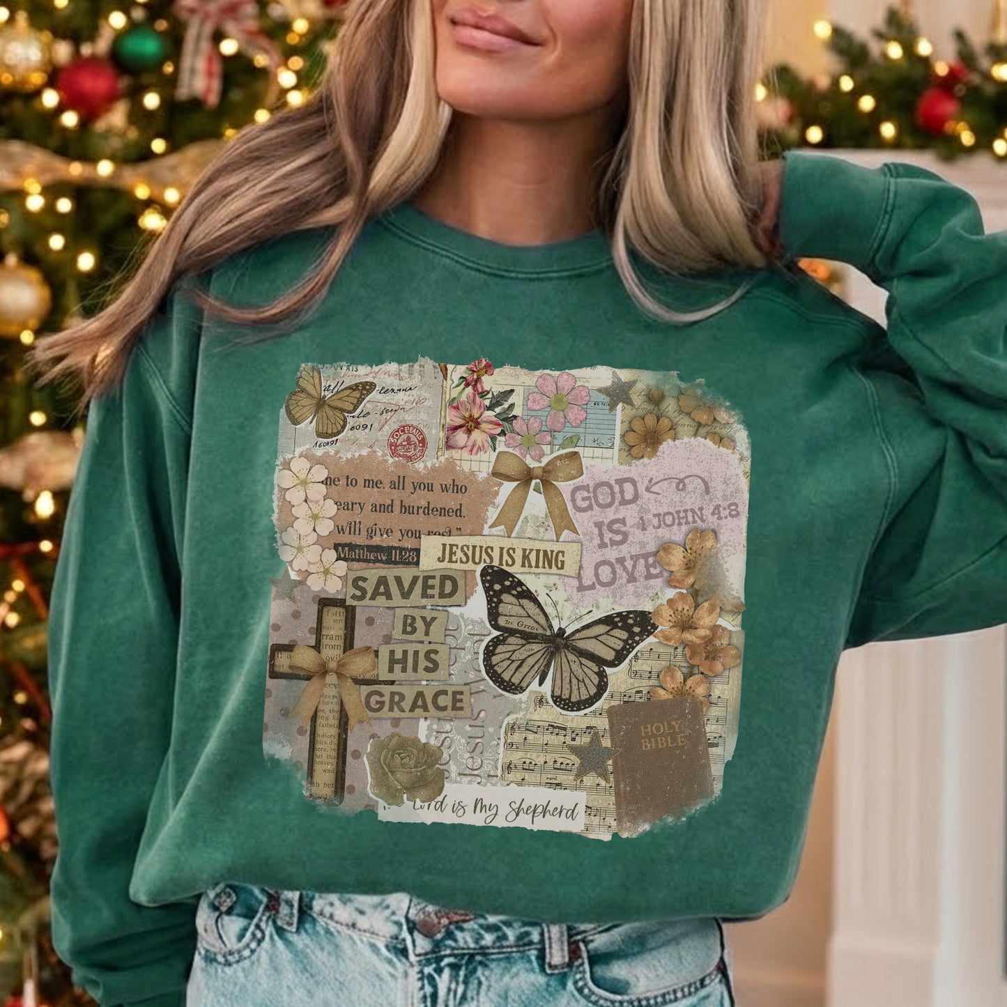 Christian Scrapbook Save by his Grace - Christian Doodle - Unisex Tshirt / Hoodie / Sweatshirt