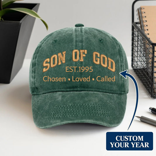 Son Of God Custom Year - Unisex Washed Cap - Faith Guided Life