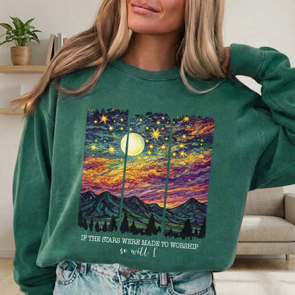 If The Stars Were Made To Worship Landscape Christian Design – Faith Sunset – Unisex Tshirt / Hoodie / Sweatshirt - Faith Guided Life