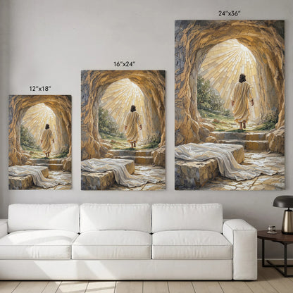 Resurrection Light Jesus Christian Mosaic Wall Art Poster/Canvas