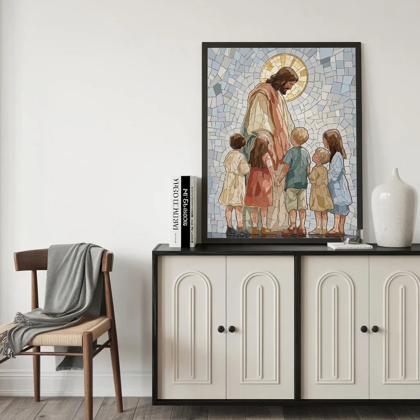 Jesus With Little Children Mosaic Poster/Canvas