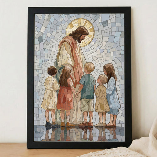 Jesus With Little Children Mosaic Poster/Canvas