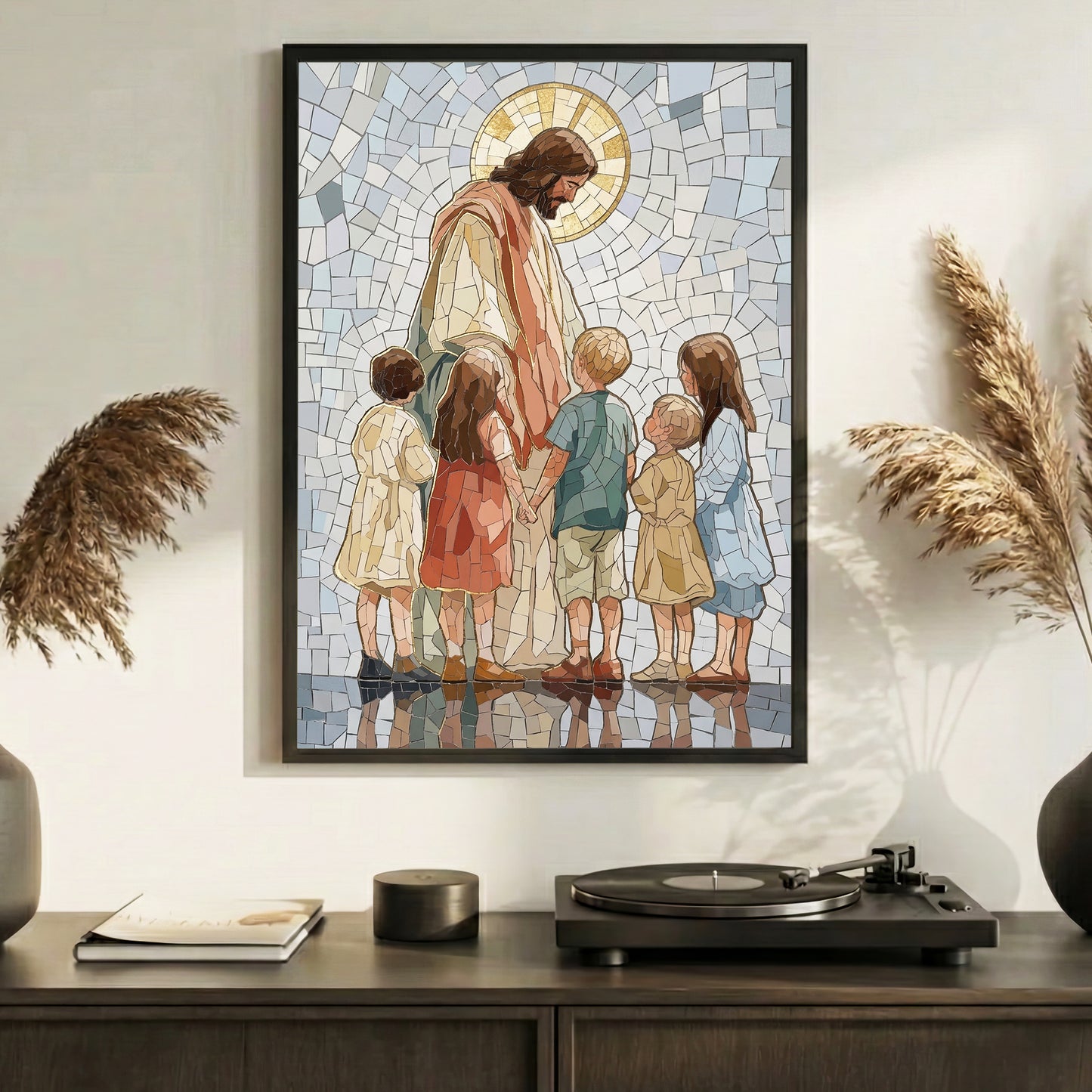 Jesus With Little Children Mosaic Poster/Canvas