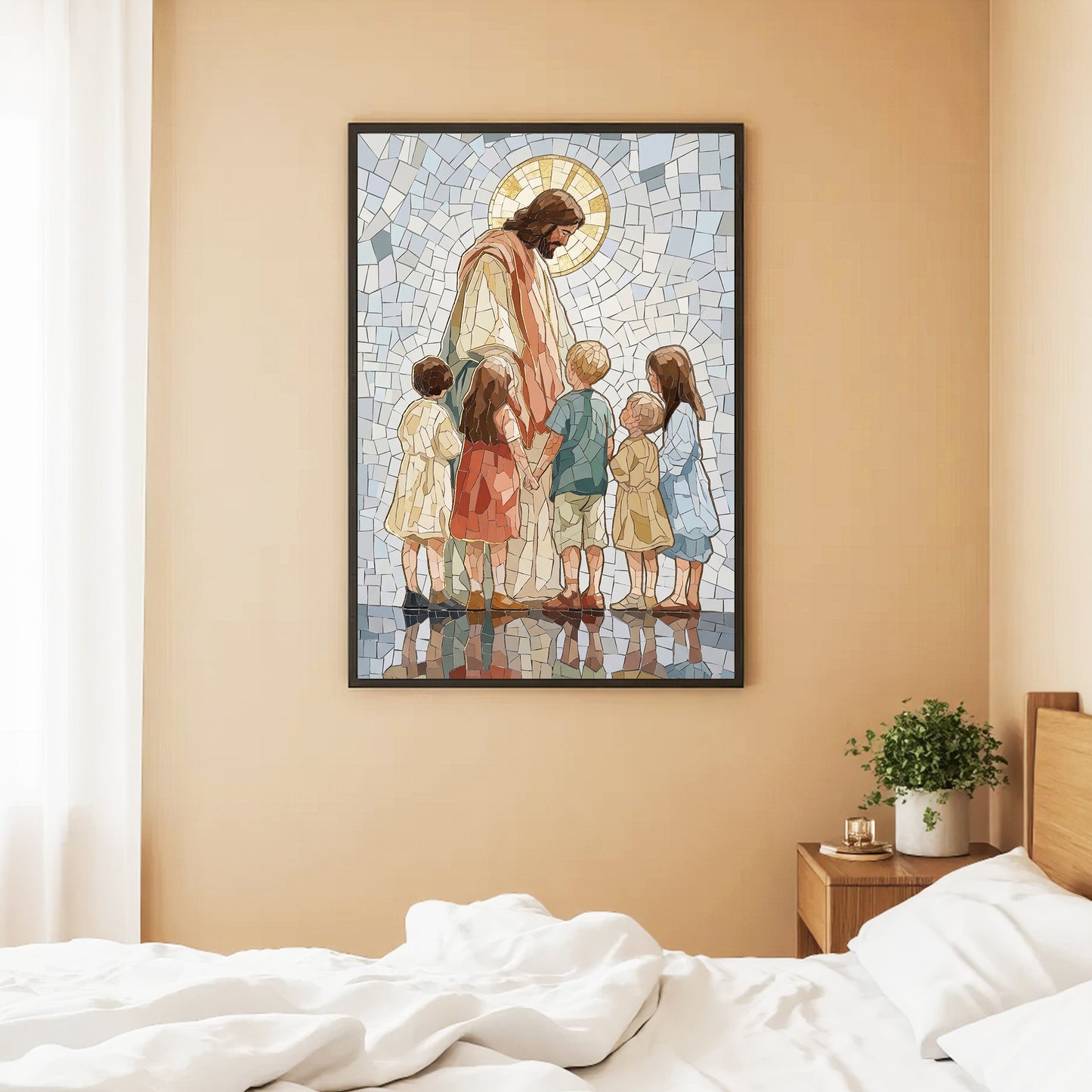 Jesus With Little Children Mosaic Poster/Canvas
