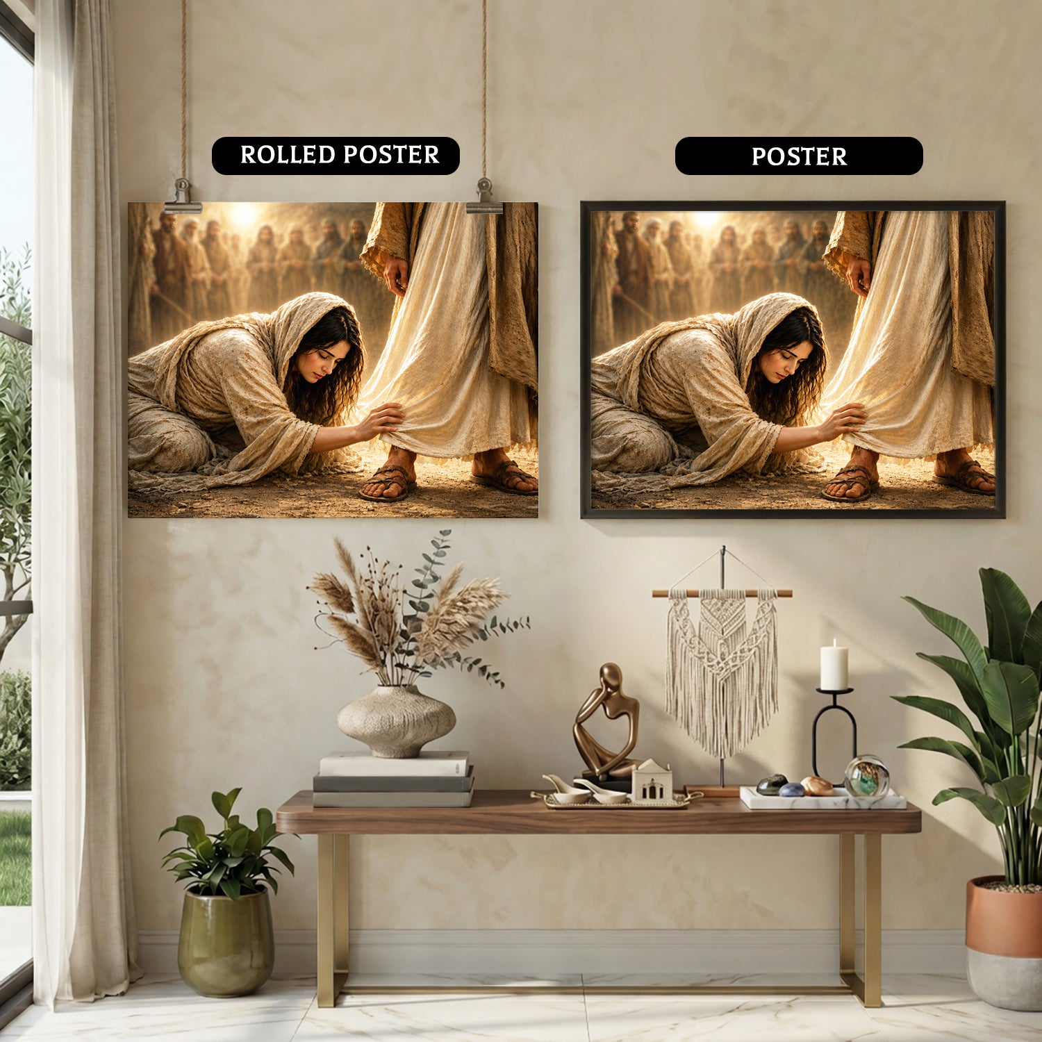 Faith at His Feet Christian Poster/Canvas