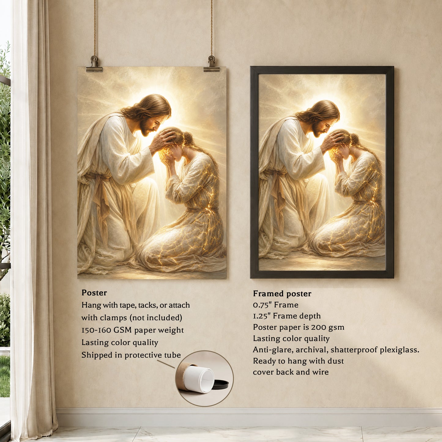 Jesus Christ Healing Grace Christian Wall Art Poster/Canvas