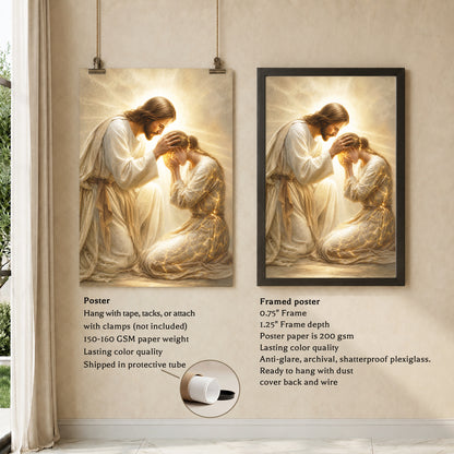Jesus Christ Healing Grace Christian Wall Art Poster/Canvas