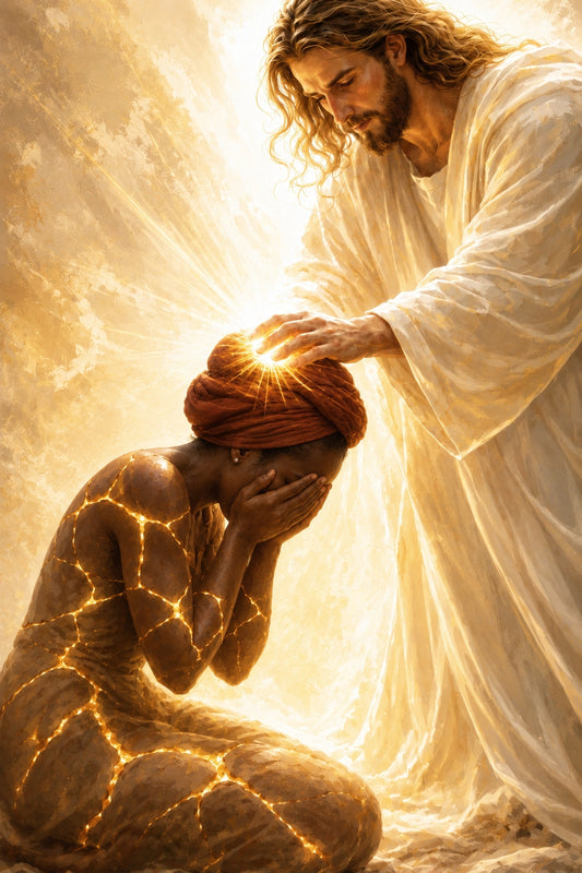 [CUSTOM] Jesus Christ Healing Prayer Sacred Light Christian Wall Art Poster/Canvas