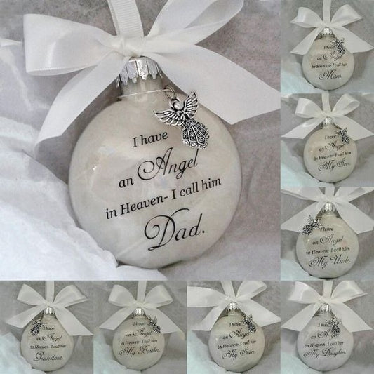 Flat Ornament Angel In Heaven Memorial Christmas Ornament – Family Remembrance Keepsake Gift