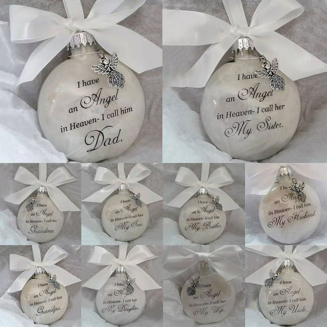 Flat Ornament Angel In Heaven Memorial Christmas Ornament – Family Remembrance Keepsake Gift