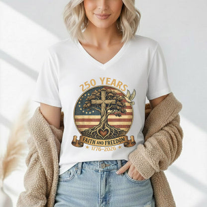 Rooted In Faith Tree Cross – Faith & Freedom – Unisex Tshirt Gildan / Tshirt Comfort / V-neck/ Hoodie / Sweatshirt