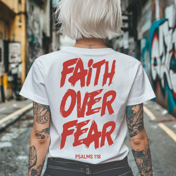 Faith Over Fear Red Design T-shirt/Sweatshirt/Hoodie 041-1