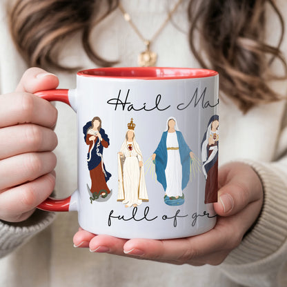 Hail Mary Full of Grace Ceramic Mug - Perfect Christian Gift, Prayer Mug, or Daily Inspiration