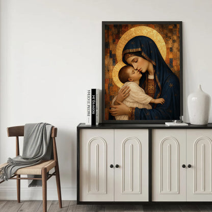 Madonna & Child Sacred Embrace Poster/Canvas