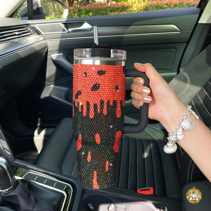 "Bitch" Dripping Bling Diamond Tumbler 40oz - Sparkling Bold Statement Rhinestone Cup